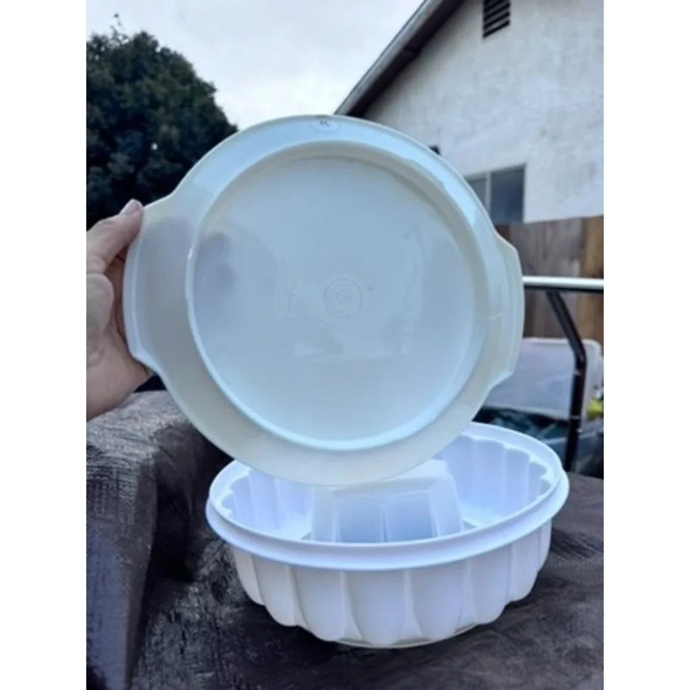 Vintage Tupperware Jello Cranberry Sauce Ring Mold Set Kitchenware‎ With Lid